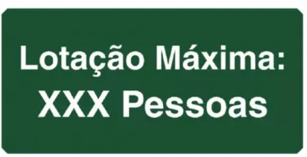 Placa de Lotação Máxima 30x25cm